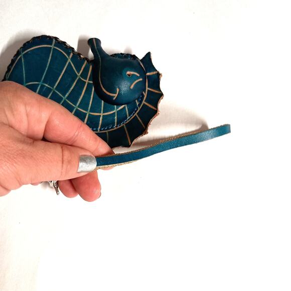 Blue Leather Seahorse Wristlet - 6'' PCB Florida Design - Picture 7 of 7
